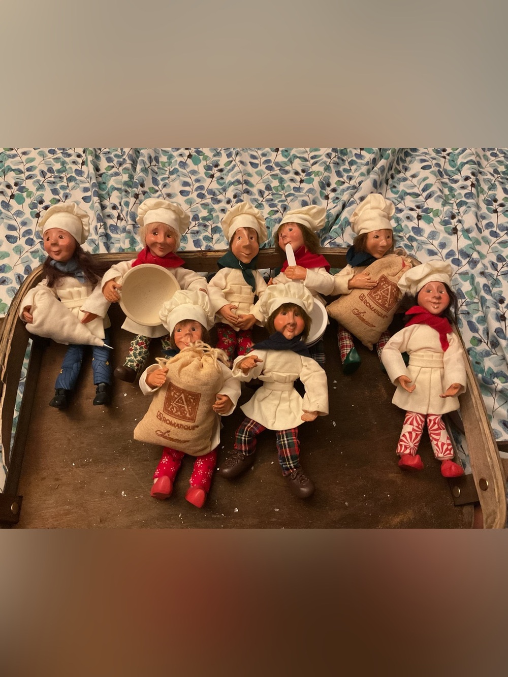 Rare Find Vtg Byers Choice Kindle Creations Lot of 8 Christmas Chef Ornaments